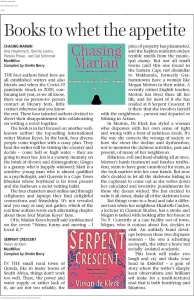 Chasing Marian - Cape Argus: Books To Whet The Appetite - 25 Apr 2022